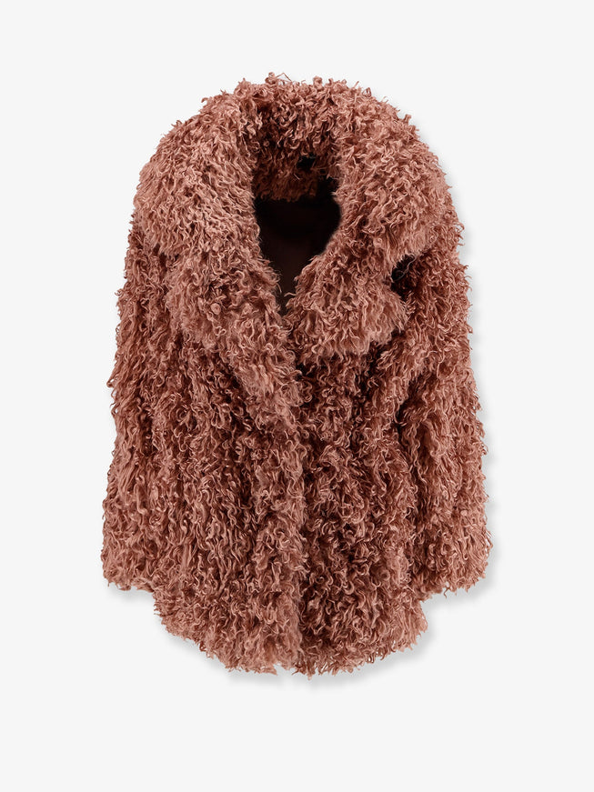 Actualee Faux Shearling Peacoat Rosa