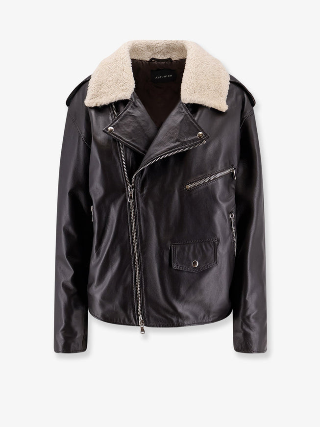 Actualee Leather Jacket Marrone