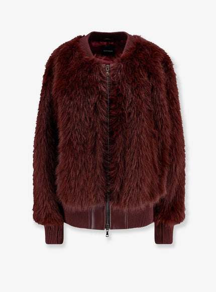 Actualee Faux Fur Jacket Bordeau