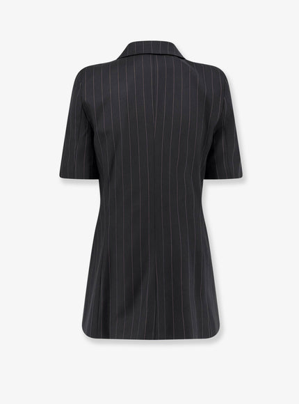Actualee Double-Breasted Pinstriped Blazer