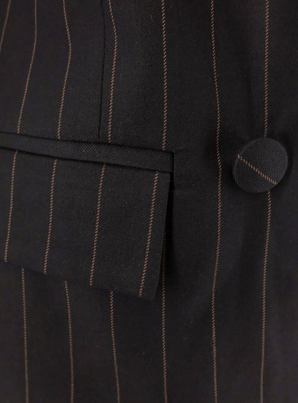 Actualee Double-Breasted Pinstriped Coat