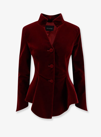 Actualee Velvet Blazer Bordeau