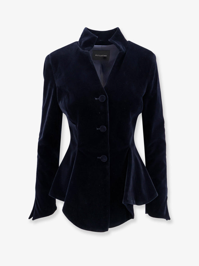 Actualee Velvet Blazer Blu