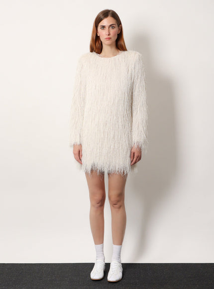 Actualee Short Lurex Dress With Fringes