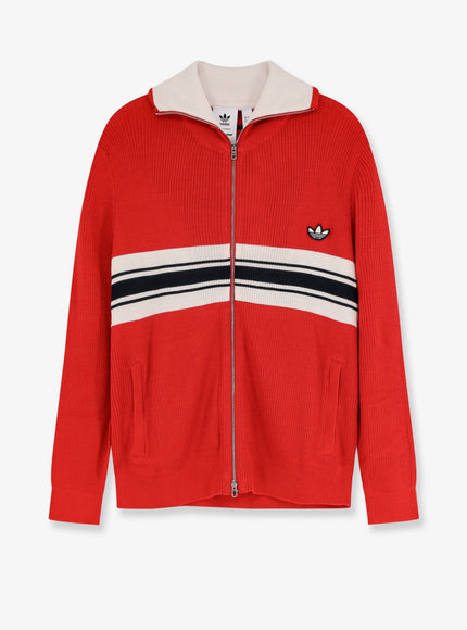 Adidas X Wales Bonner Ribbed Sweatshirt With Front Logo Grigio