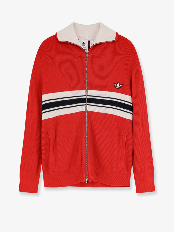 Adidas X Wales Bonner Ribbed Sweatshirt With Front Logo Grigio