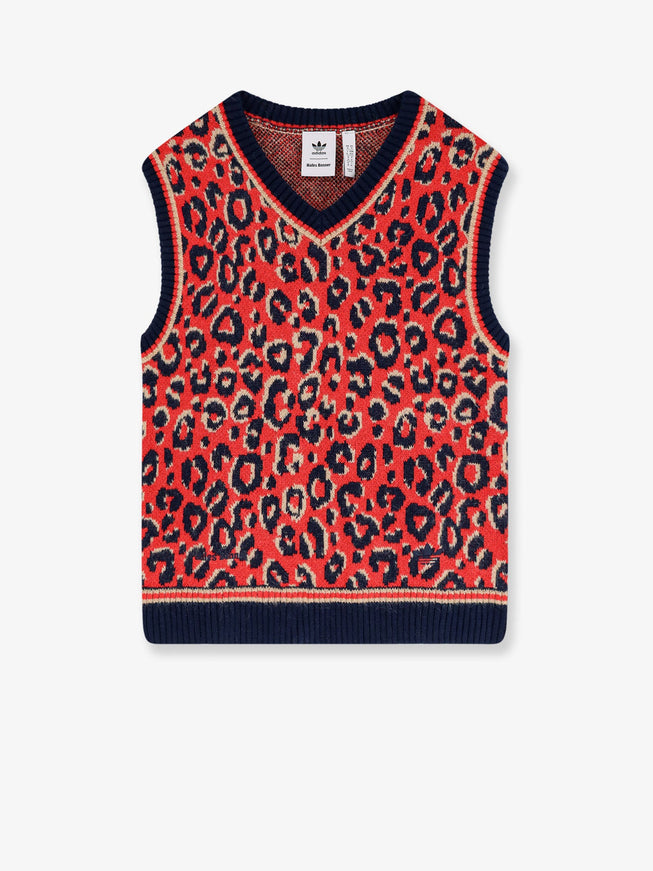 Adidas X Wales Bonner Wool Blend Sweater With Animal Print Multcolor