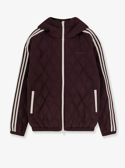 Adidas X Wales Bonner Nylon Down Jacket With Iconic Side Stripes Marrone