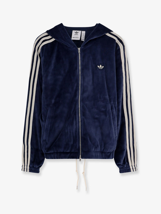 Adidas X Wales Bonner Chenille Sweatshirt With Iconic Side Stripes Navy