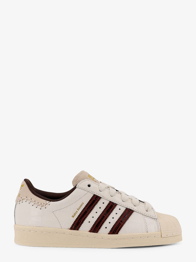 Adidas X Wales Bonner Wb Superstar Leather Sneakers Withlettering Logo On The Side Bianco