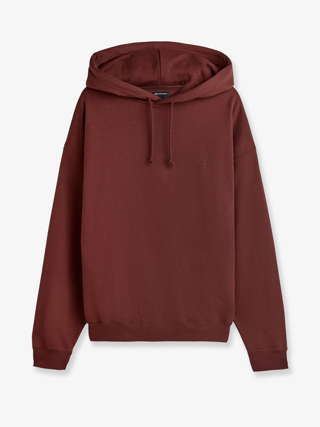 Adidas Y-3 Cotton Blend Hooded Sweatshirt Brown