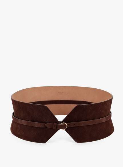 Alaia Bustier Suede Belt Brun Fonce