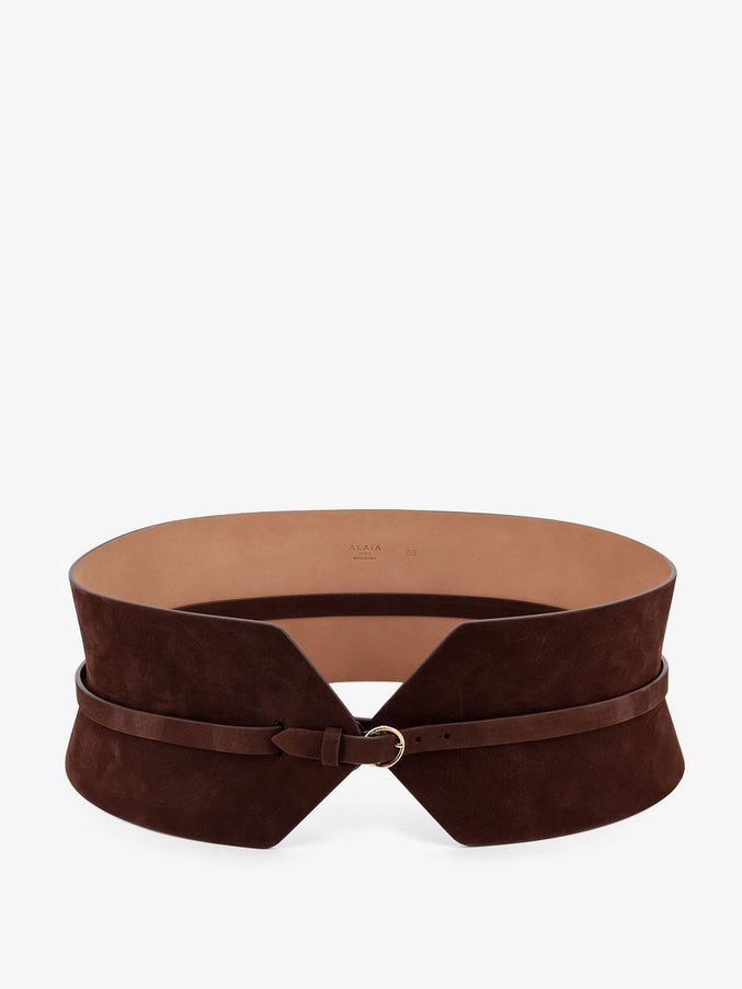 Alaia Bustier Suede Belt Brun Fonce