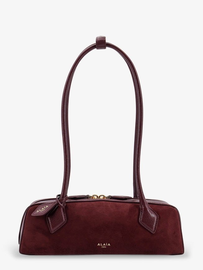 Alaia Teckel Small Suede Shoulder Bag Uni Rouge Grenat