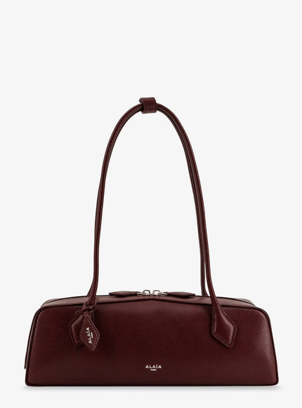 Alaia Teckel Medium Leather Shoulder Bag Uni Rouge Grenat