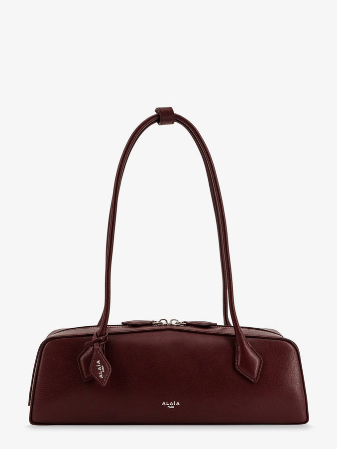 Alaia Teckel Medium Leather Shoulder Bag Uni Rouge Grenat