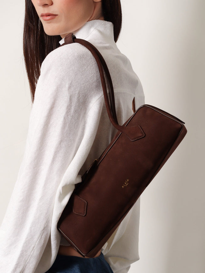 Alaia Borsa A Spalla Teckel Medium In Suede