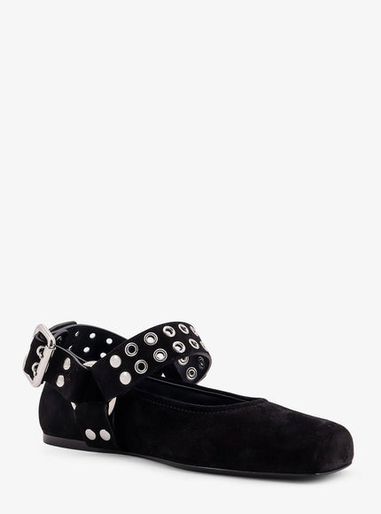 Alaia Suede Biker Flat Ballerinas
