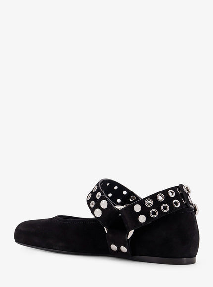 Alaia Suede Biker Flat Ballerinas