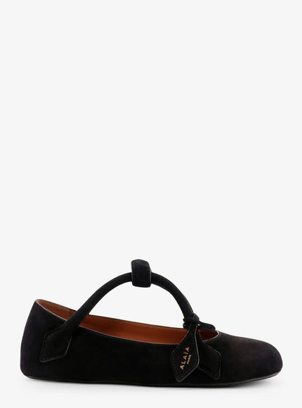 Alaia Le Teckel Suede Ballet Flats Noir