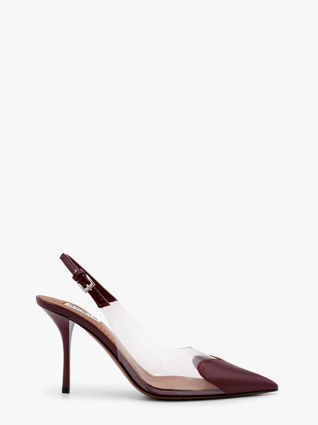 Alaia Slingbacks 90 Pvc And Leather Décolleté Rouge Grenat