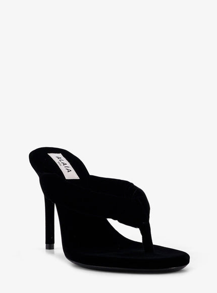 Alaia Thong Sandals With Velvet Heel