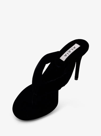 Alaia Thong Sandals With Velvet Heel