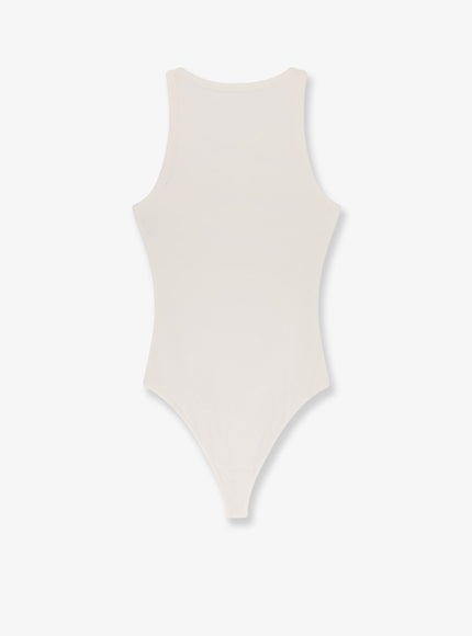 Alaia Halter Cotton And Viscose Bodysuit