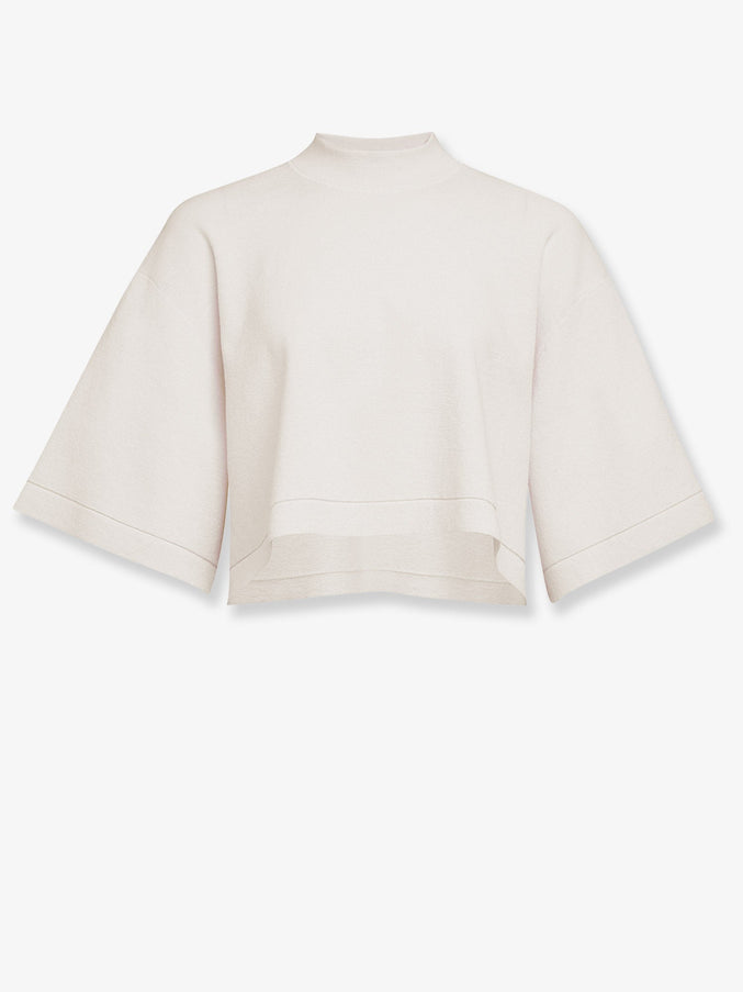 Alaia Cropped Cotton Blend Top Blanc