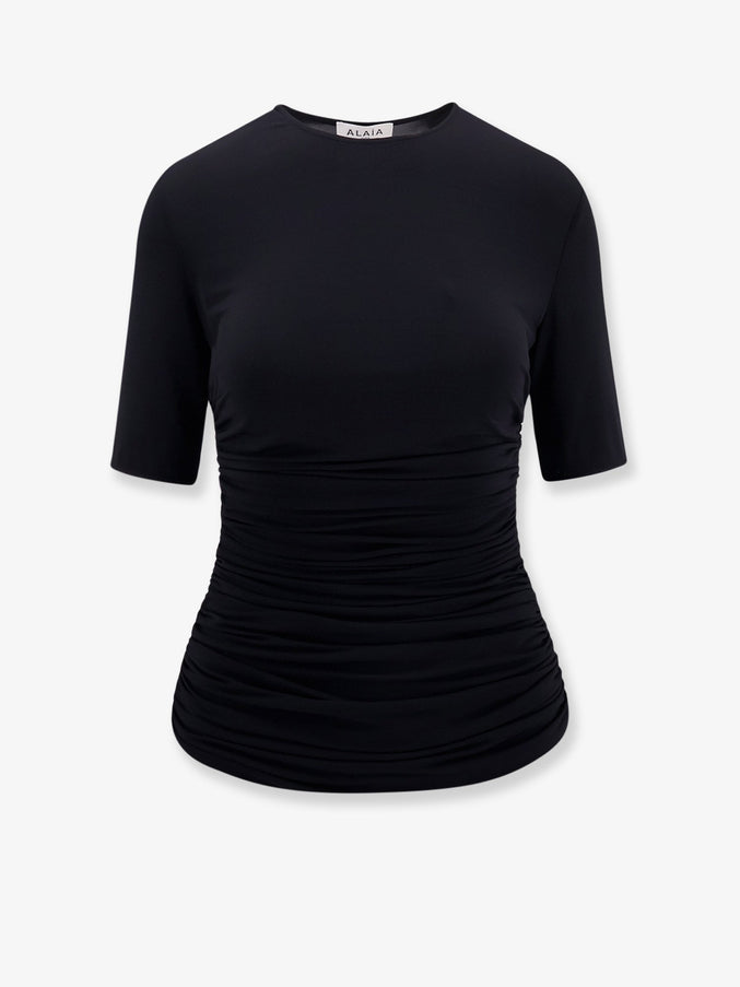 Alaia Viscose T-Shirt Noir Alaia