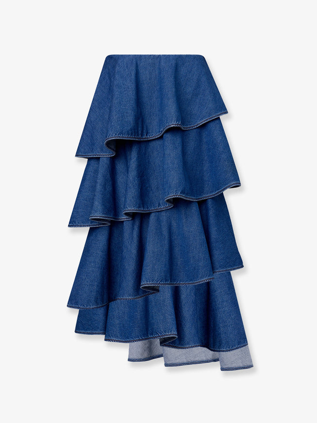 Alaia Spiral Denim Skirt