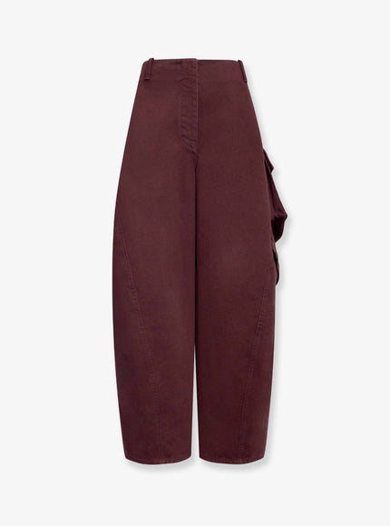 Alaia Cotton Cargo Trousers Aubergine