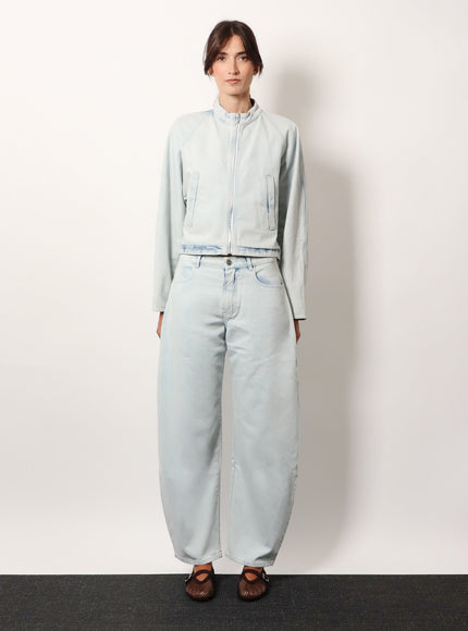 Alaia Low Round Ice Denim Jeans