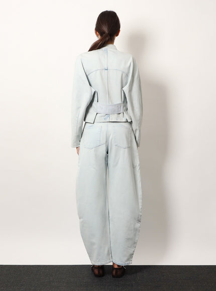 Alaia Low Round Ice Denim Jeans