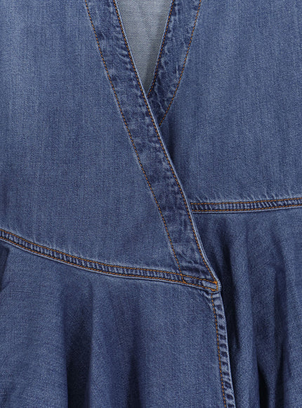 Alaia Wrap Denim Dress