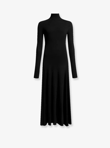 Alaia Viscose Long Heart Dress Noir Alaia