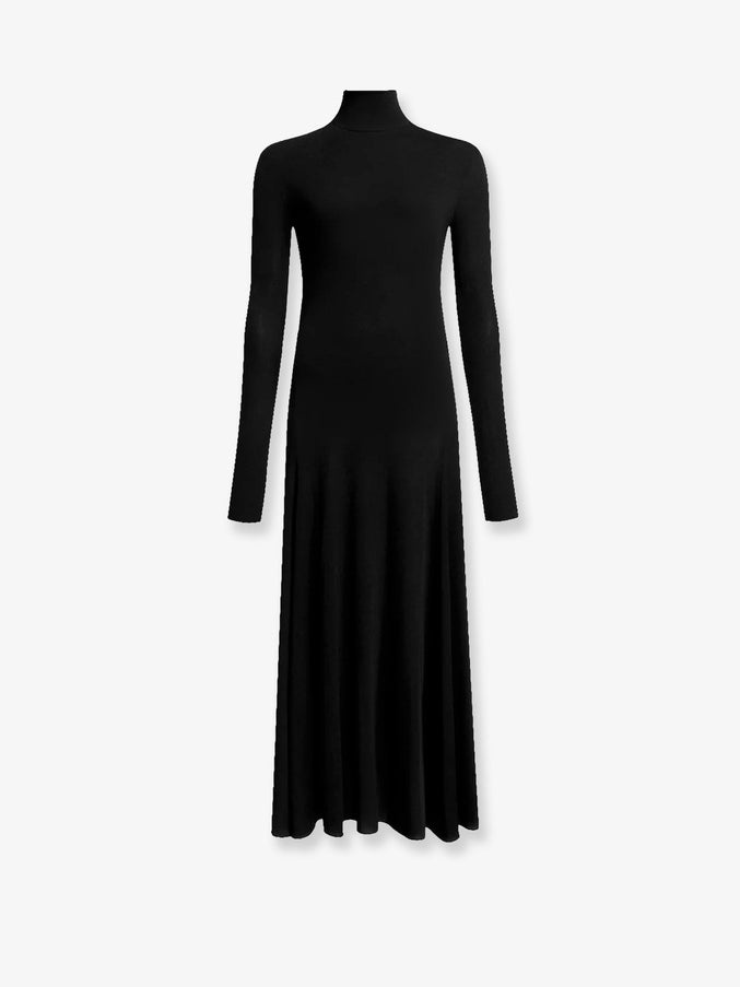 Alaia Viscose Long Heart Dress Noir Alaia