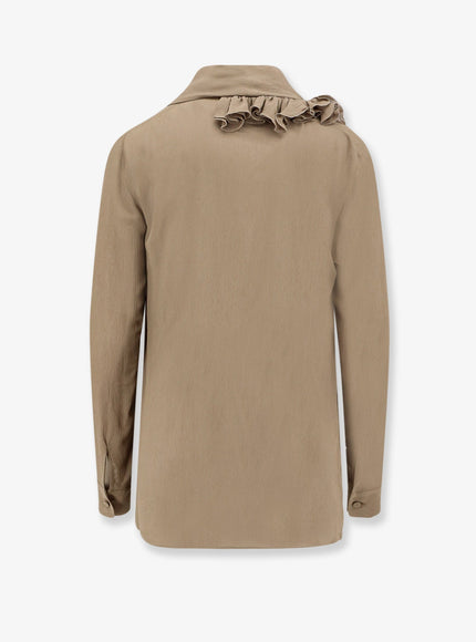 Alberta Ferretti Crepe Shirt With Ruffles