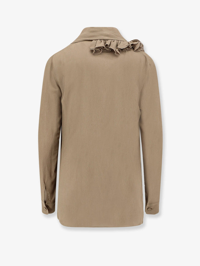 Alberta Ferretti Crepe Shirt With Ruffles