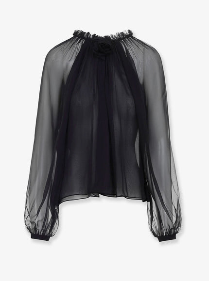 Alberta Ferretti Chiffon Shirt Nero