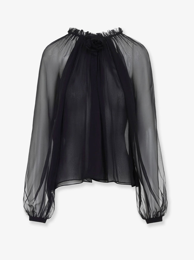 Alberta Ferretti Chiffon Shirt Nero