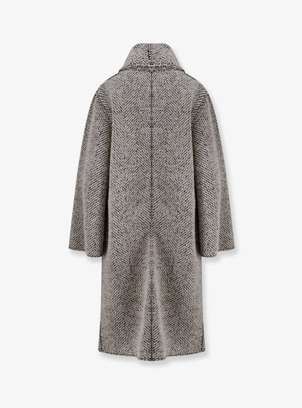Alberta Ferretti Bouclé Coat With Herringbone Pattern