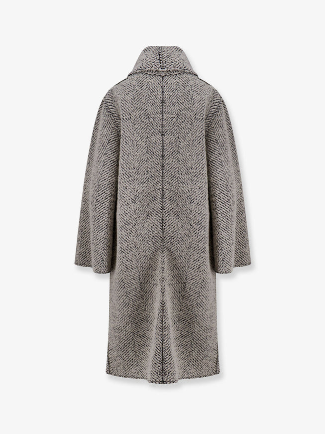Alberta Ferretti Bouclé Coat With Herringbone Pattern