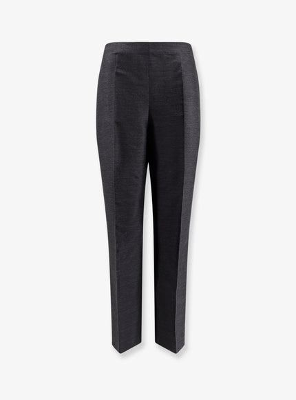 Alberta Ferretti Virgin Wool And Silk Trousers Grigio