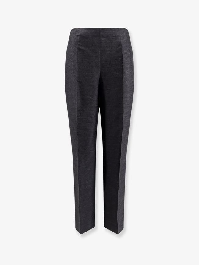 Alberta Ferretti Virgin Wool And Silk Trousers Grigio