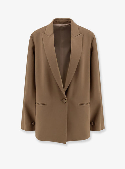 Alberta Ferretti Cady Blazer With Cut Out Sleeves Marrone