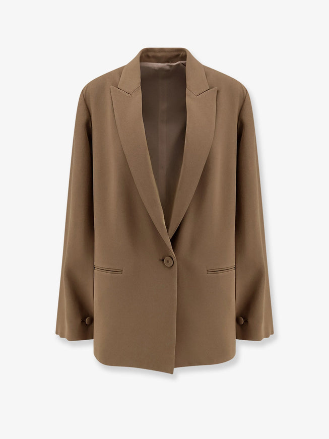 Alberta Ferretti Cady Blazer With Cut Out Sleeves Marrone