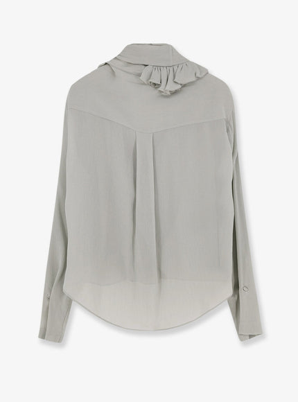 Alberta Ferretti Crepe Shirt With Rouches