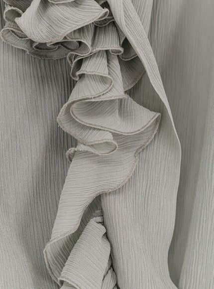 Alberta Ferretti Crepe Shirt With Rouches