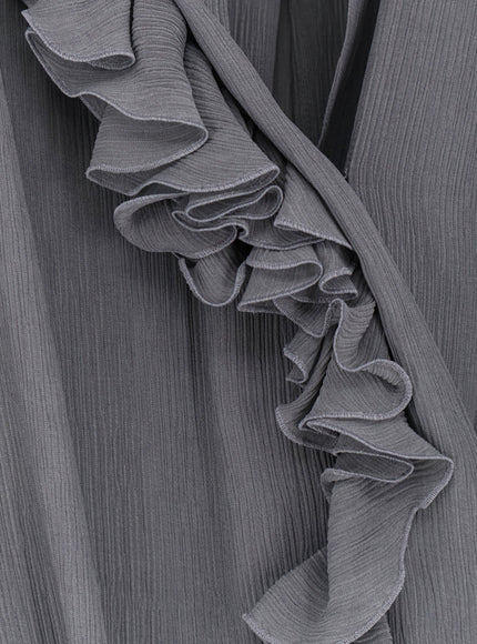 Alberta Ferretti Crepe Shirt With Rouches